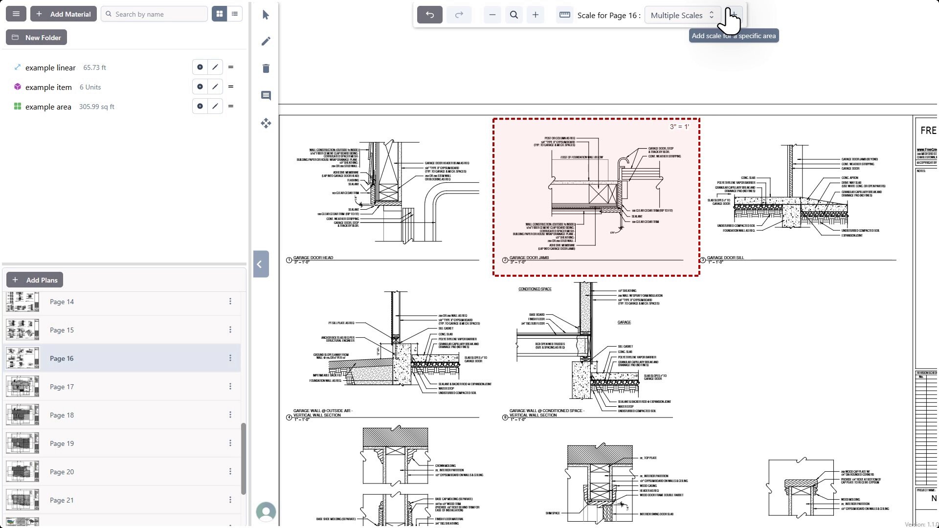 Add scale to specific area button