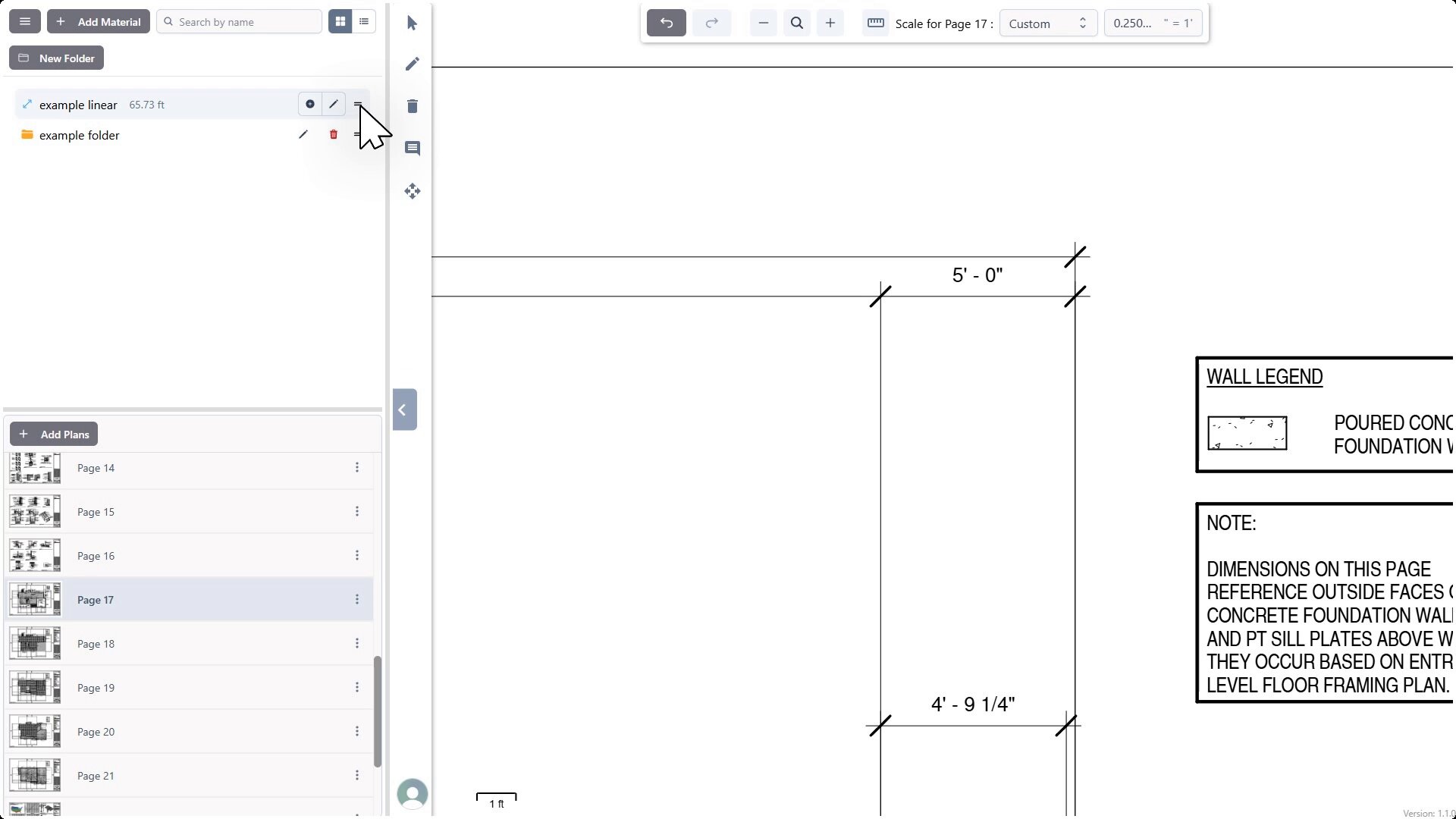 Dragging material into folder